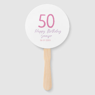 50th birthday add name date year pink template go handwaaier