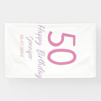 50th birthday add name date year pink template go spandoek