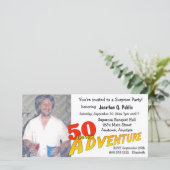 50th Birthday Adventure Party Photo Invitation (Staand voorkant)