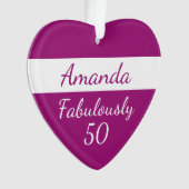 50th Birthday Ajouter le nom Fabully 50 rose ornem (devant)