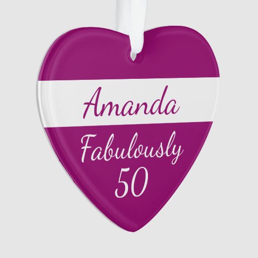 50th Birthday Ajouter le nom Fabully 50 rose ornem (devant)