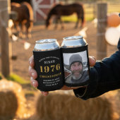 50th Birthday Black Gold With Photo Blikjeskoeler