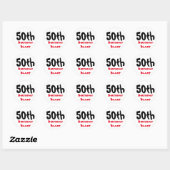 50th Birthday Blast Typografie Ronde Sticker (Vel)