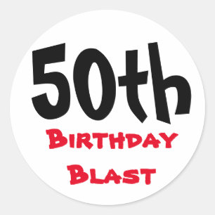 50th Birthday Blast Typografie Ronde Sticker