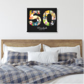 50th Birthday Create Your Own Multi Photo Canvas Afdruk (Insitu (Slaapkamer))