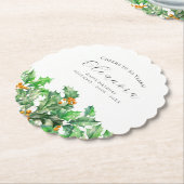 50th Birthday December Birth Flower Holly Custom Kartonnen Onderzetters (Gekanteld)
