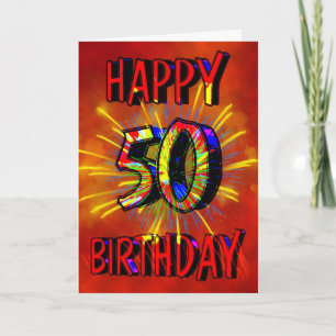 50th Birthday Fireworks Kaart