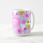50th birthday floral romantic classic pretty Mug (Devant droit)