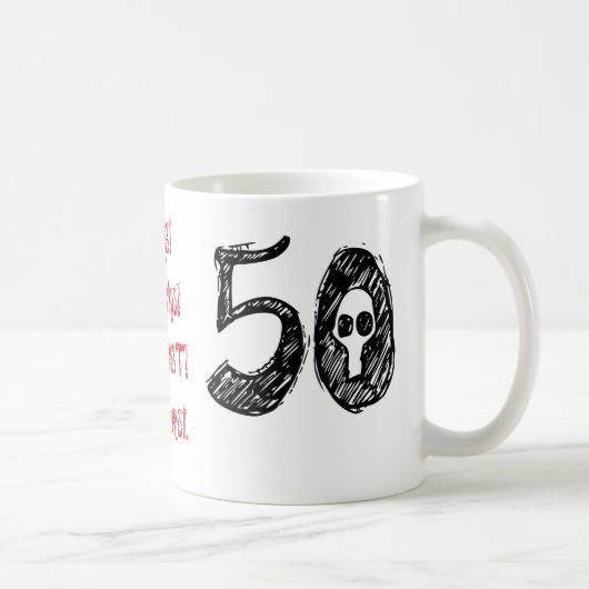 50th Birthday Gag Gift Funny Gothic Koffiemok (Rechts)