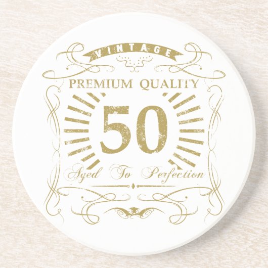 50th Birthday Gag Gift Zandsteen Onderzetter (Voorkant)