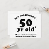 50th Birthday Gag Gifts Kaart (Voorkant / Achterkant in situ)