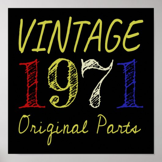 50th Birthday Gift Retro 1971 Poster (Voorkant)