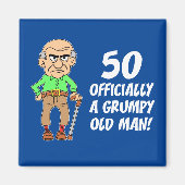 50th Birthday Grumpy Old Man Magnet Magneet (Voorkant)