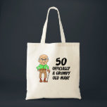 50th Birthday Grumpy Old Man Tote Bag<br><div class="desc">50th Birthday Officially A Grumpy Old Man funny design featuring a cartoon,  old man. Great for someone turning fifty. A funny,  gag gift for a fiftieth birthday.</div>