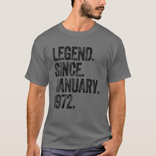 50Th Birthday January Born 50 Years Legend Since 1 T-shirt (Voorkant)