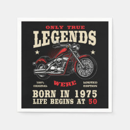 50th Birthday Man Biker Motorcycle Chopper 1975 Servet