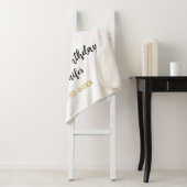 50th Birthday Naam toevoegen Datum Jaar Black sjab Sherpa Deken (In situ)