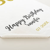 50th Birthday Naam toevoegen Datum Jaar Black sjab Sherpa Deken (3/4)