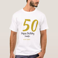 50th Birthday Naam toevoegen Datum Jaar Black sjab