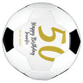 50th Birthday Naam toevoegen Datum Jaar Black sjab Voetbal (Gedraaid)