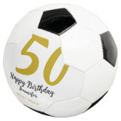 50th Birthday Naam toevoegen Datum Jaar Black sjab Voetbal (Drie kwart)