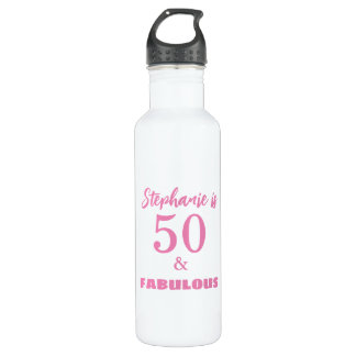 50th Birthday Name Monogram Gift Party Favor Waterfles