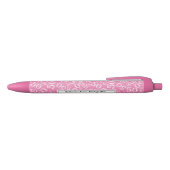50th Birthday Number Pattern Pink and White Zwarte Inkt Pen (Bovenkant)
