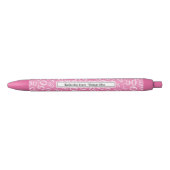 50th Birthday Number Pattern Pink and White Zwarte Inkt Pen (Voorkant)