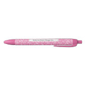 50th Birthday Number Pattern Pink and White Zwarte Inkt Pen (Bodem)