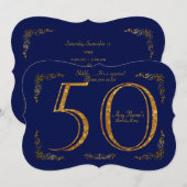 50th, Birthday party 50th, geweldige Gatsby, marin Kaart (Voorkant / Achterkant)