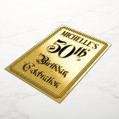 50th Birthday Party — Elegant Script + aangepaste  Folie Uitnodiging (Gedraaid)