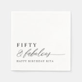 50th Birthday Party Fifty & Fabulous Modern Servet (Voorkant)