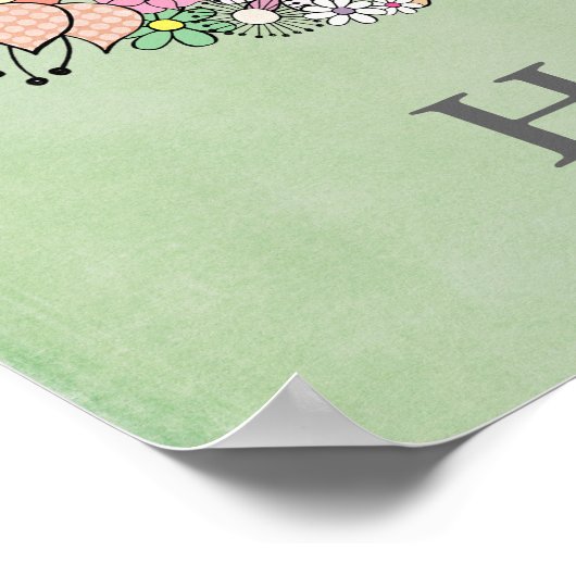 50th Birthday Party Number Banner Poster (groot) (Hoek)