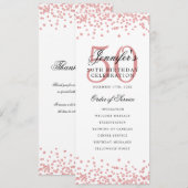 50th Birthday Party Programme Merci U Rose Gold (Devant / Derrière)