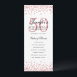 50th Birthday Party Programme Merci U Rose Gold<br><div class="desc">Design élégant "Programme de fête d'anniversaire" avec confettis de fausse parties scintillant et texte personnalisé.</div>