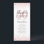 50th Birthday Party Programme Merci U Rose Gold<br><div class="desc">Design élégant "Programme de fête d'anniversaire" avec confettis de fausse parties scintillant et texte personnalisé.</div>