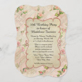 50th Birthday Party Scroll Lijst met  Rozen Kaart (Voorkant / Achterkant)