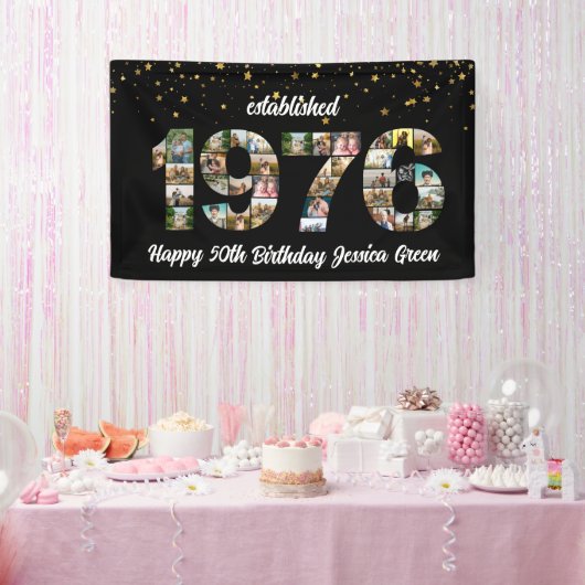 50th birthday Photo Collage established 1976 Spandoek (Feest)