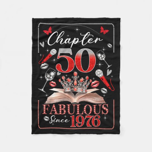 50th Birthday Queen Chapter 50 Fabulous Since 1976 Fleece Deken (Voorkant)