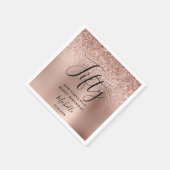 50th Birthday Roos Gouden Glitter Vijftig en Fab N Servet (Hoek)