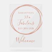 50th Birthday Rose Gold Minimal Welcome (Recto)