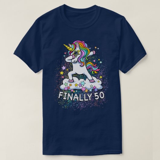 50th birthday unicorn cool dabbing t-shirt (Design voorkant)