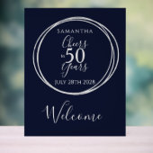 50th Birthday Welcome Cheers 50 Years Party Navy (Neutre)