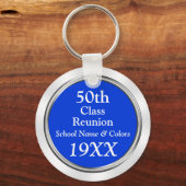 50th Class Reunion Gift Ideeën, Jouw tekst, kleure Sleutelhanger (Voorkant)