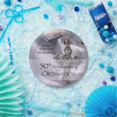 50th Custom Name Ordination Jubileum Chalice Papieren Bordje (Feest)