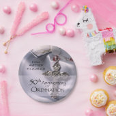 50th Custom Name Ordination Jubileum Chalice Papieren Bordje (Feest)
