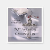50th Custom Name Ordination Jubileum Chalice Servetten (Voorkant)