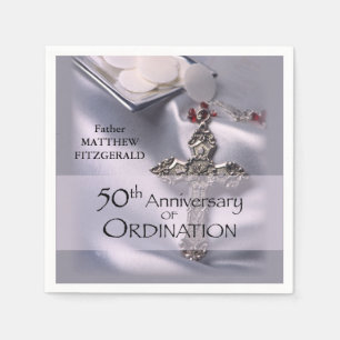 50th Custom Name Ordination Jubileum Chalice Servetten