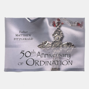 50th Custom Name Ordination Jubileum Chalice Theedoek