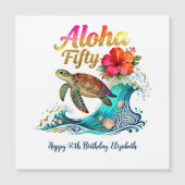 50th Fifty Birthday Card Tropical Ocean Beach (Voorkant)